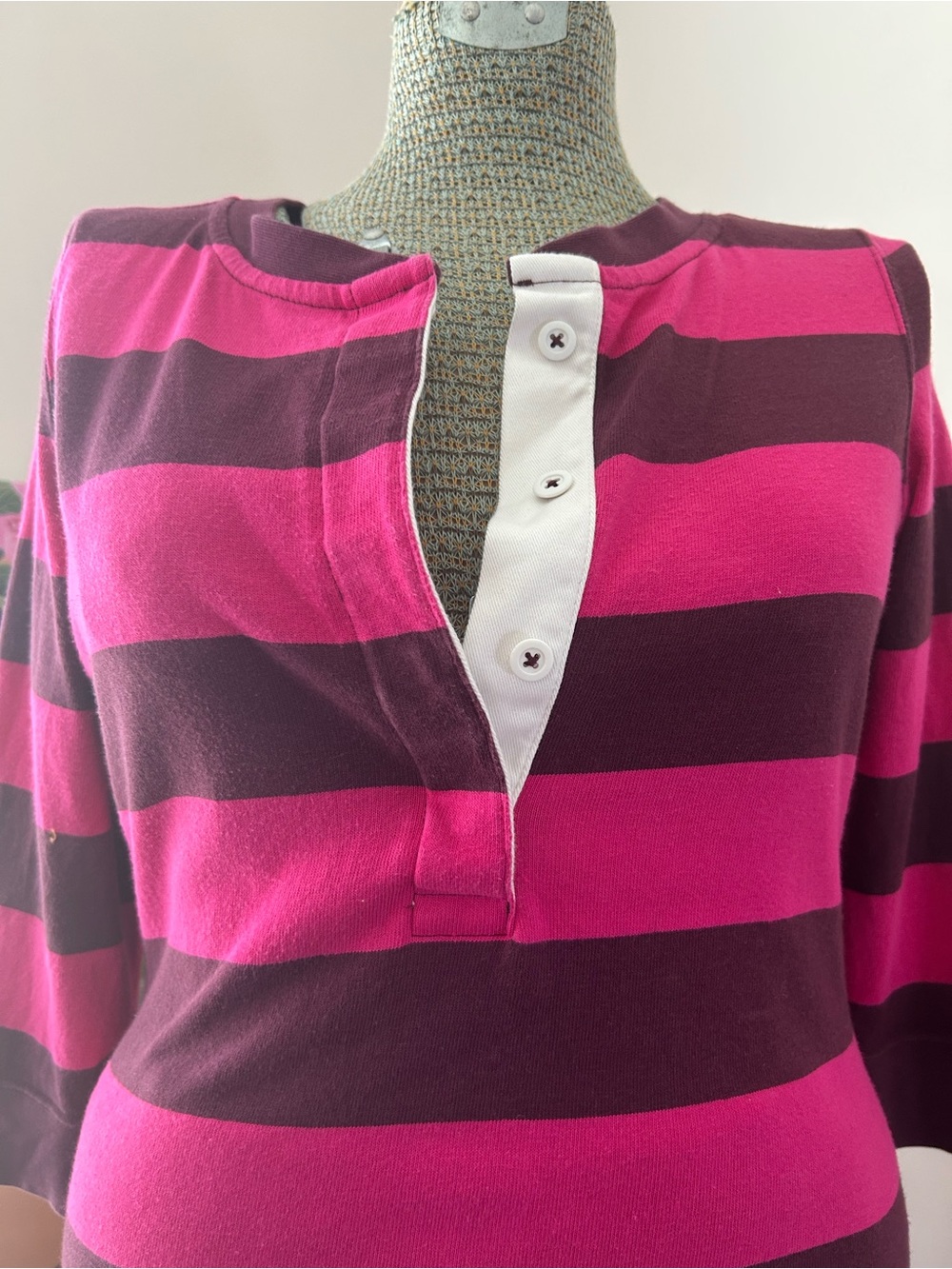 Patagonia 100% Organic Cotton Sender
Striped Rugby Dress Pink 3/4 Sleeve Sz. M - Picture 3 of 8